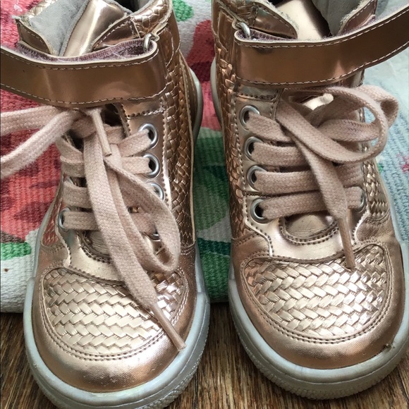 kids rose gold sneakers